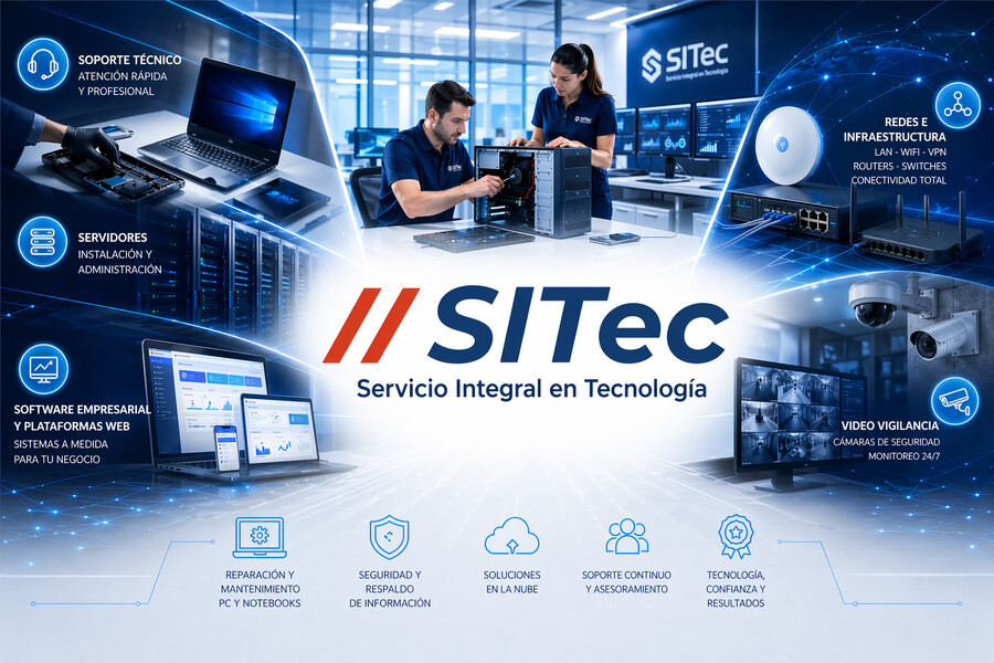 SITec: soporte técnico, servidores, software, redes y video vigilancia